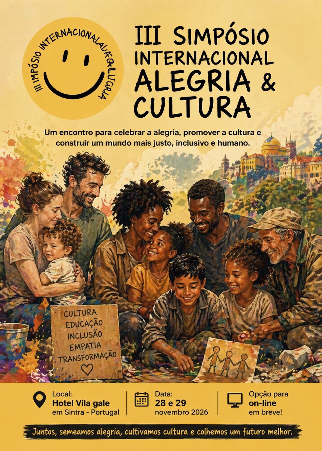 Cartaz do III Simpósio Internacional de Alegria e Cultura, 28 e 29 de novembro de 2026